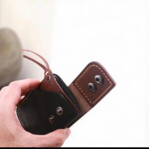 Card holder vegetable tanned leather Handmade Leather Hunters card holder minimalist wallet