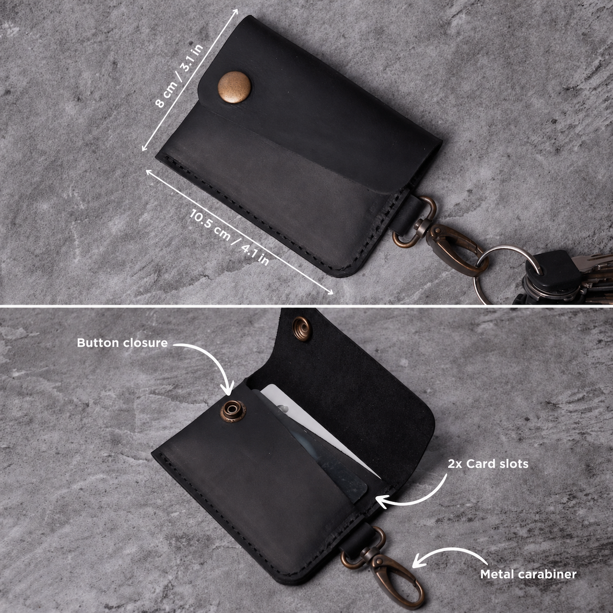 Compact ID Card Holder Organizer Keychain Wallet, Gift for Him, EDC Case - Image 7