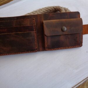 Leather bifold wallet handmade leather wallet leather Hunters.