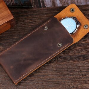 Leather watch case, Travel accessories, Watch storage, for special gift, Leather Watch Roll, Travel Watch