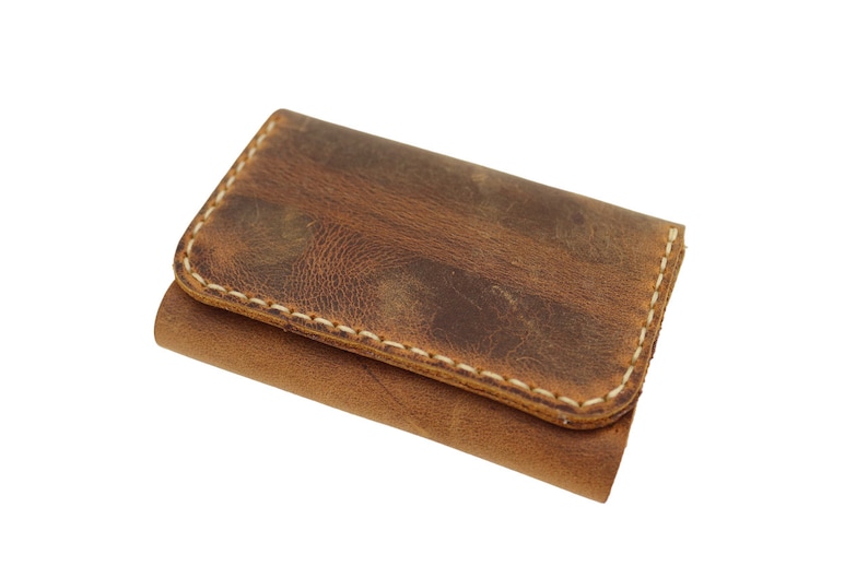 Crazy Horse Leather Card Holder, Snap Wallet, card holder - Image 5