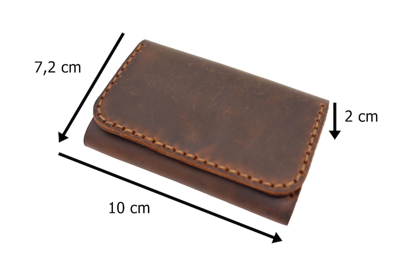 Crazy Horse Leather Card Holder, Snap Wallet, card holder - Image 6