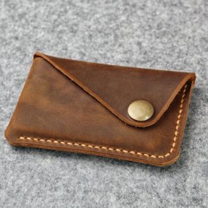 Minimalist Leather card holder wallet, Mens Premium Leather Small Card Wallet, mens wallet gift for him