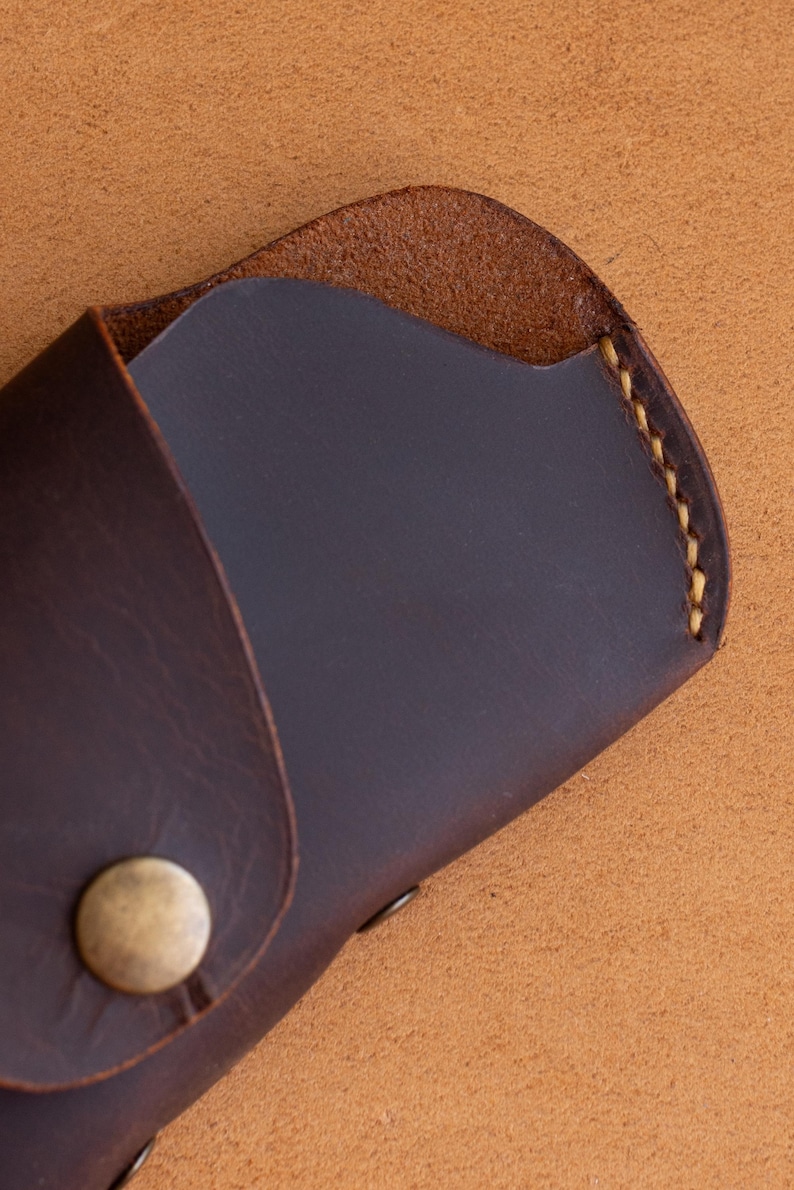 Leather Glasses Case Protective Eyeglass Holder brown color - Image 5