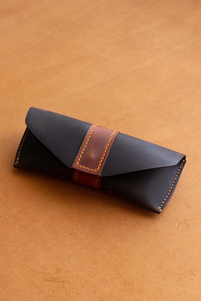 Leather Glasses Case Protective Eyeglass Holder brown color - Image 6