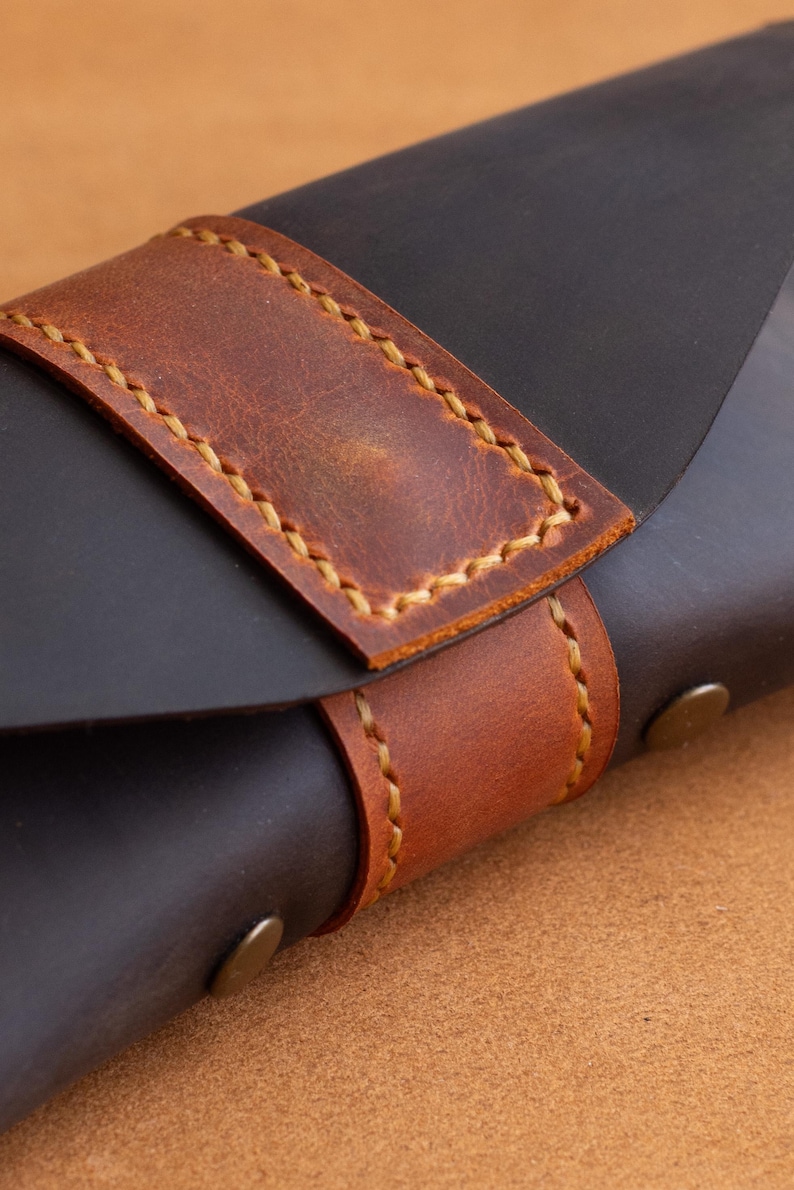 Leather Glasses Case Protective Eyeglass Holder brown color - Image 2