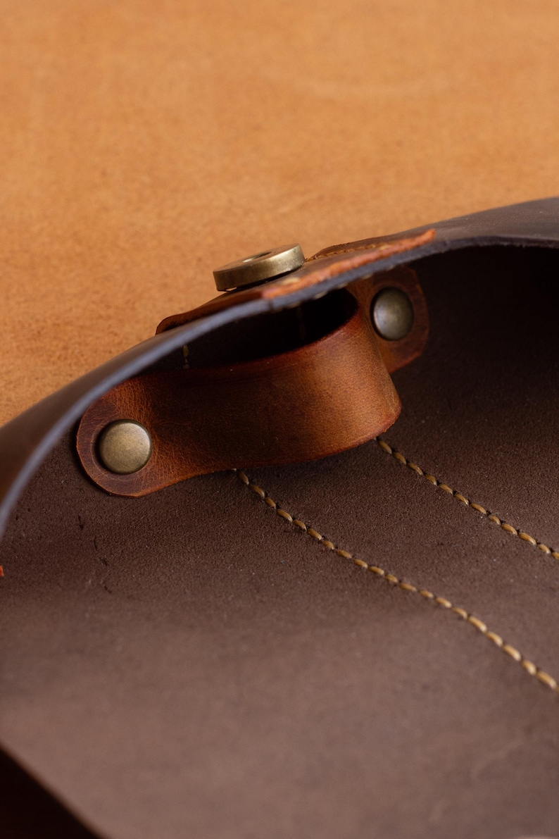 Leather Glasses Case Protective Eyeglass Holder brown color - Image 4