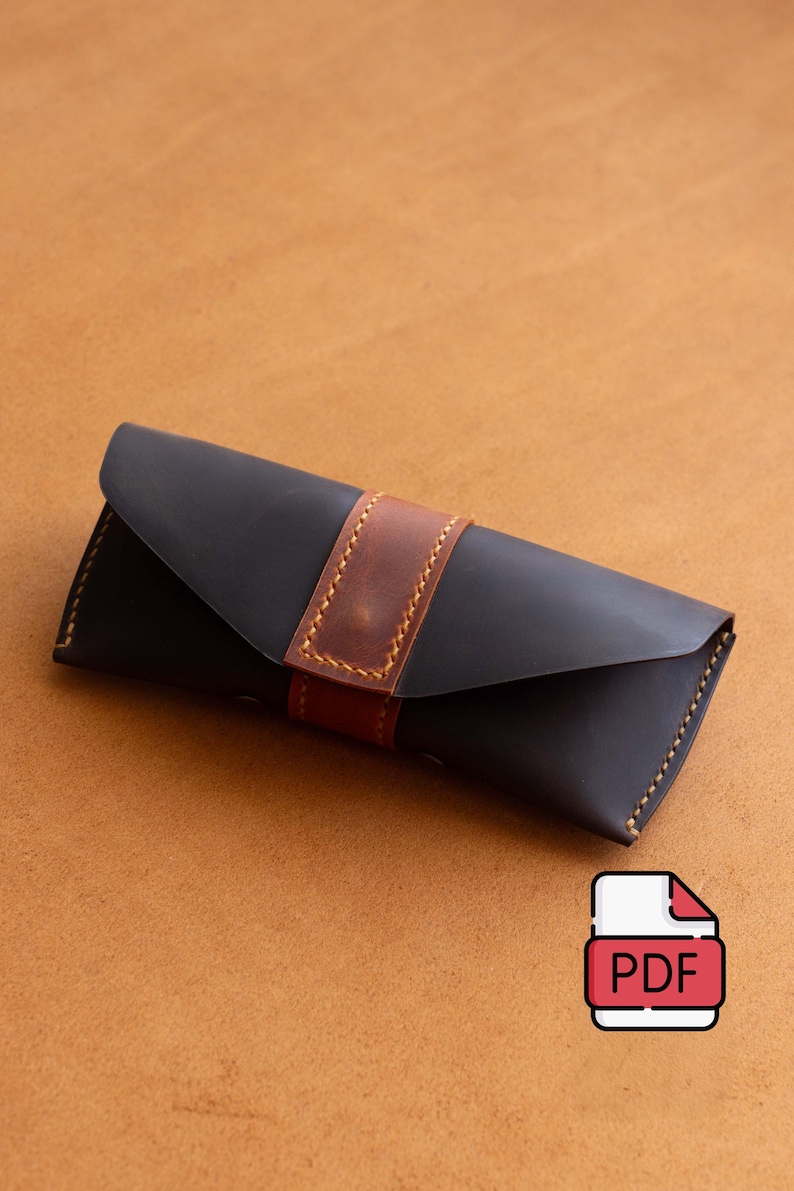 Leather Glasses Case Protective Eyeglass Holder brown color - Image 5