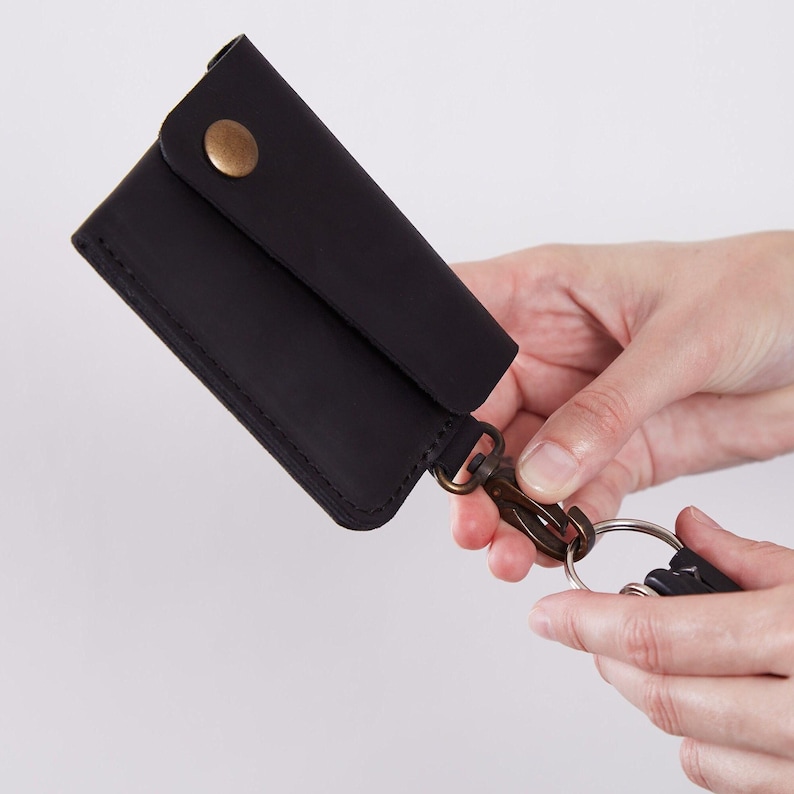 Compact ID Card Holder Organizer Keychain Wallet, Gift for Him, EDC Case - Image 9