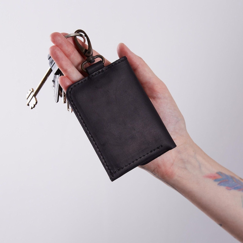Compact ID Card Holder Organizer Keychain Wallet, Gift for Him, EDC Case - Image 2