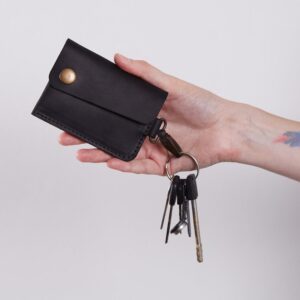 Compact ID Card Holder Organizer Keychain Wallet, Gift for Him, EDC Case