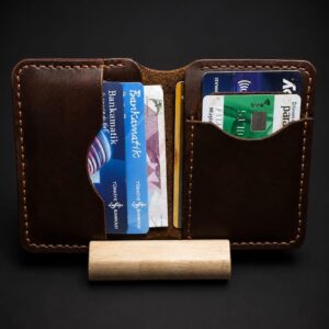 Handmade Full Grain Leather Slim Card Holder, Minimalist Front Pocket Wallet