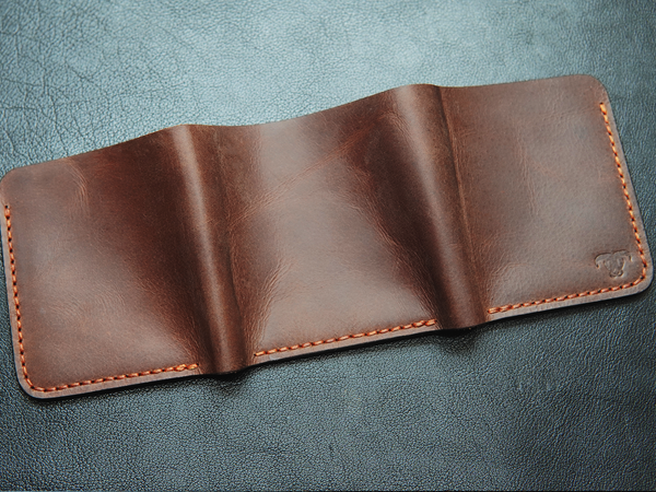 Handmade leather cargo trifold wallet - Image 4
