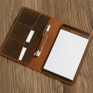 Leather notebook journal refillable 5x8, notebook holder, legal pad cover, A5 Padfolio, 5x8, refillable travel notebook A5 insert, Portfolio