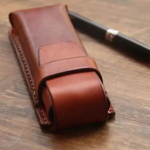 leather pen pencil bag pen case vintage Retro style creative office