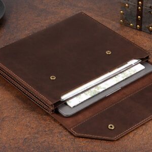Leather Document Case, Paper File Case Portfolio, Custom Name Travel Document Organizer, A4 Document Holder, Gifts For Him Men in brown color