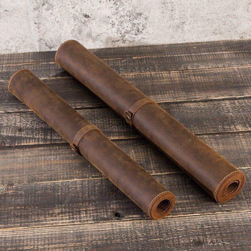 Genuine Leather Extended Desk Pad 35". leather desk mat in brown color leather table mat - Image 2