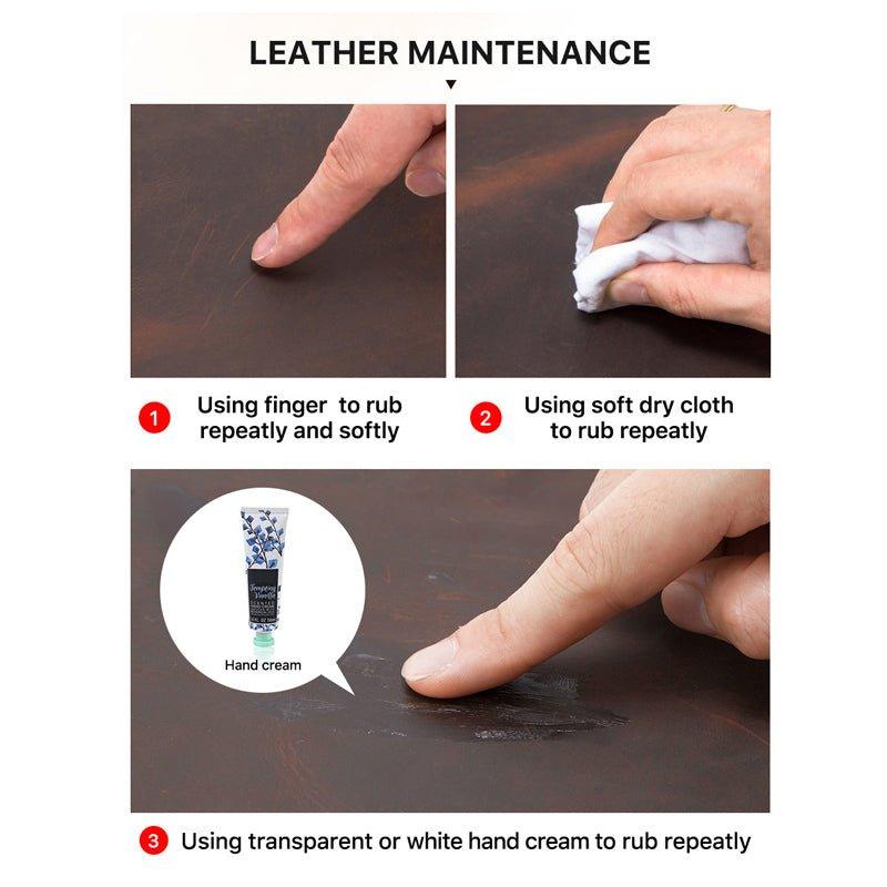 Genuine Leather Extended Desk Pad 35". leather desk mat in brown color leather table mat - Image 6
