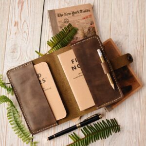 Moleskins Leather Cover Field Notes with pen loop Personalized Gift Refillable Pocket Cover A6 Journal Minimalist Covers for Men Leather craft