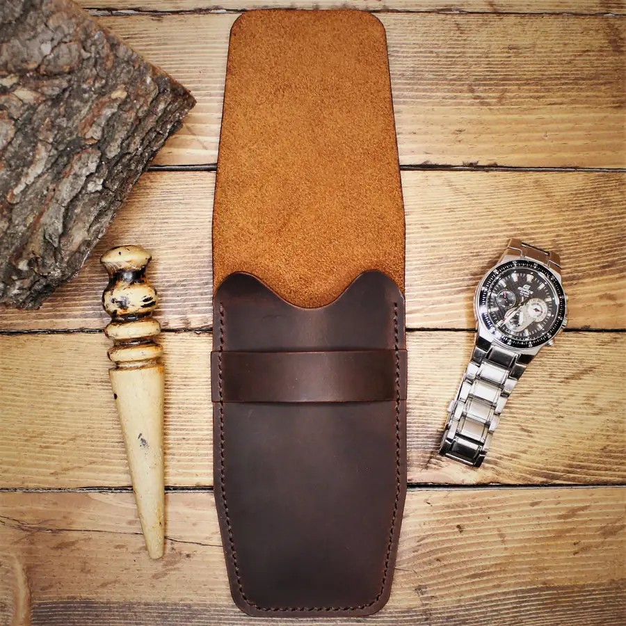 Genuine Leather Watch Case/Watch Pouch, LEATHER HUNTERS watch case for one watch - Image 3