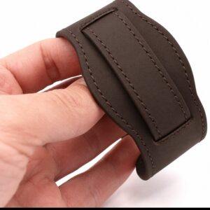 Watch band plus cuff bracelet one piece style stitched leather watch band 20mm with handmade wide cuff pad bracelet brown bracelet