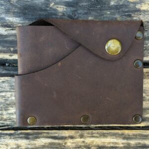 Minimalist leather rivet wallet for men in brown color for casual use, Antique rivets leather wallet