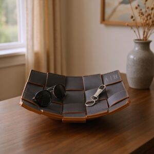 Modern Leather Valet Tray – Desk Organizer, Groomsman Gift, Home Decor, Leather Desk Organizer,Minimalist Catchall accessories organizer tray