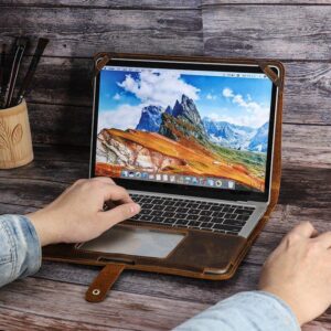 Vintage Leather Case Laptop for Mac book Pro, Leather Hunters rustic durable leather laptop case and MacBook pro case.