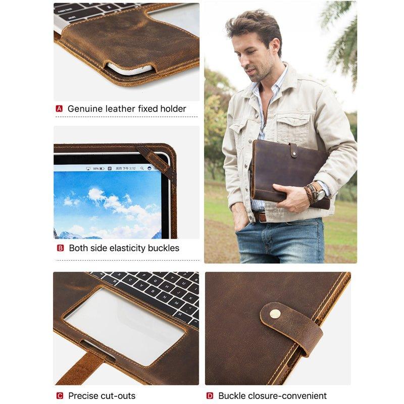 Vintage Leather Case Laptop for Mac book Pro, Leather Hunters rustic durable leather laptop case and MacBook pro case. - Image 8