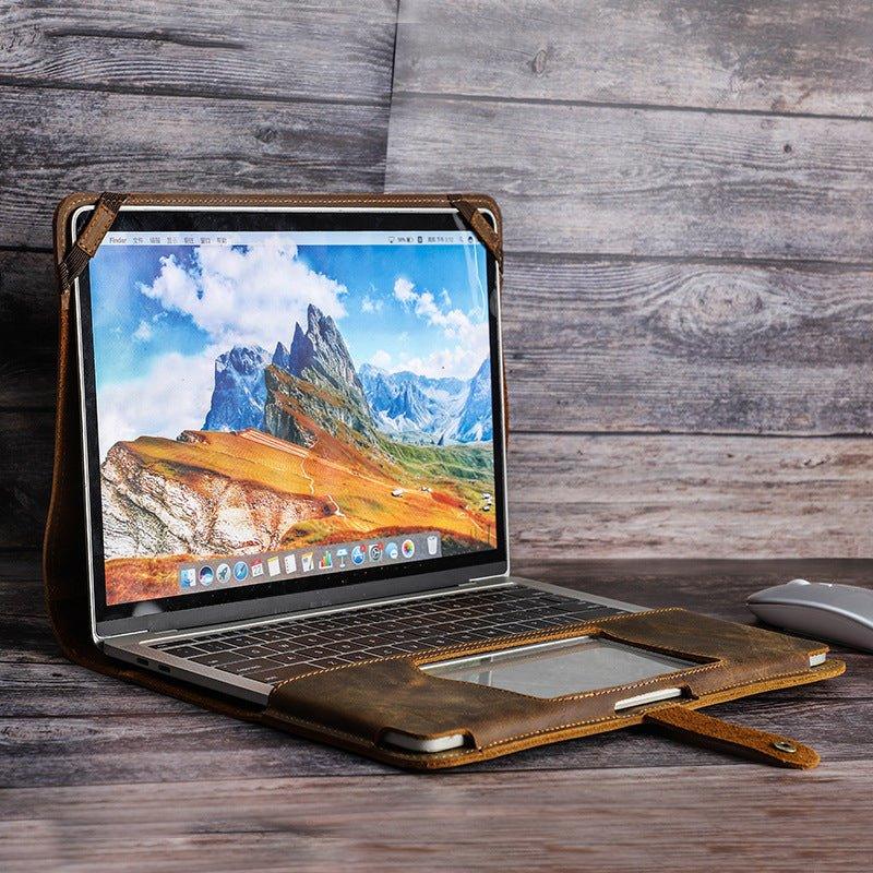 Vintage Leather Case Laptop for Mac book Pro, Leather Hunters rustic durable leather laptop case and MacBook pro case. - Image 3